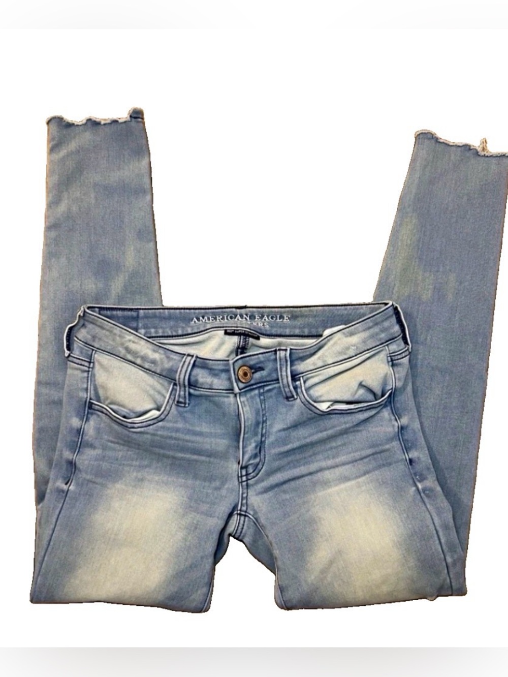 American Eagle Outfitters Women's Light Blue Super Low Jeggings Jeans Sz 6